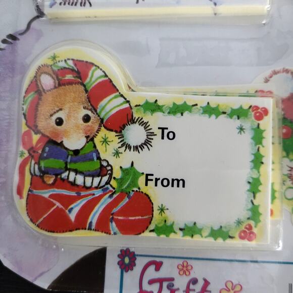 Vintage Christmas Gift Tags Paper Angel Santa Mouse Snowman - Picture 7 of 9